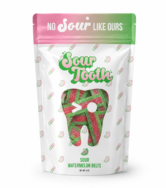Sour Watermelon Belts — 4oz, Imported from Spain