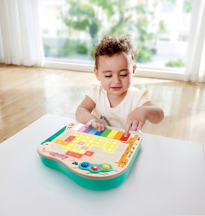 Wooden Interactive Piano Toy with Lights & Pixel Display
