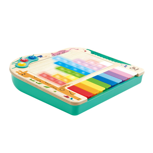 Wooden Interactive Piano Toy with Lights & Pixel Display
