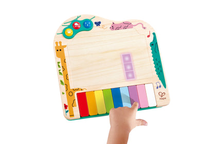 Wooden Interactive Piano Toy with Lights & Pixel Display