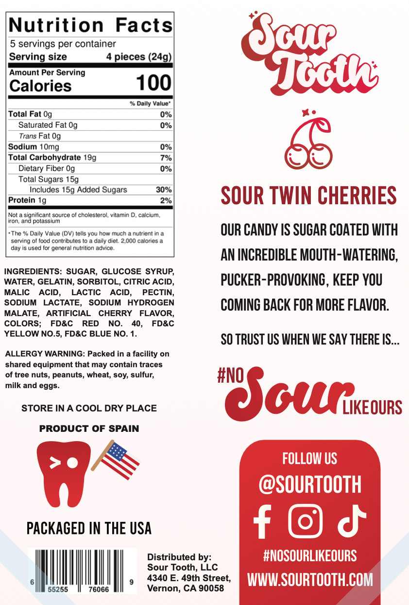 Sour Twin Cherries Fruit Gummies