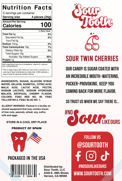 Sour Twin Cherries Fruit Gummies