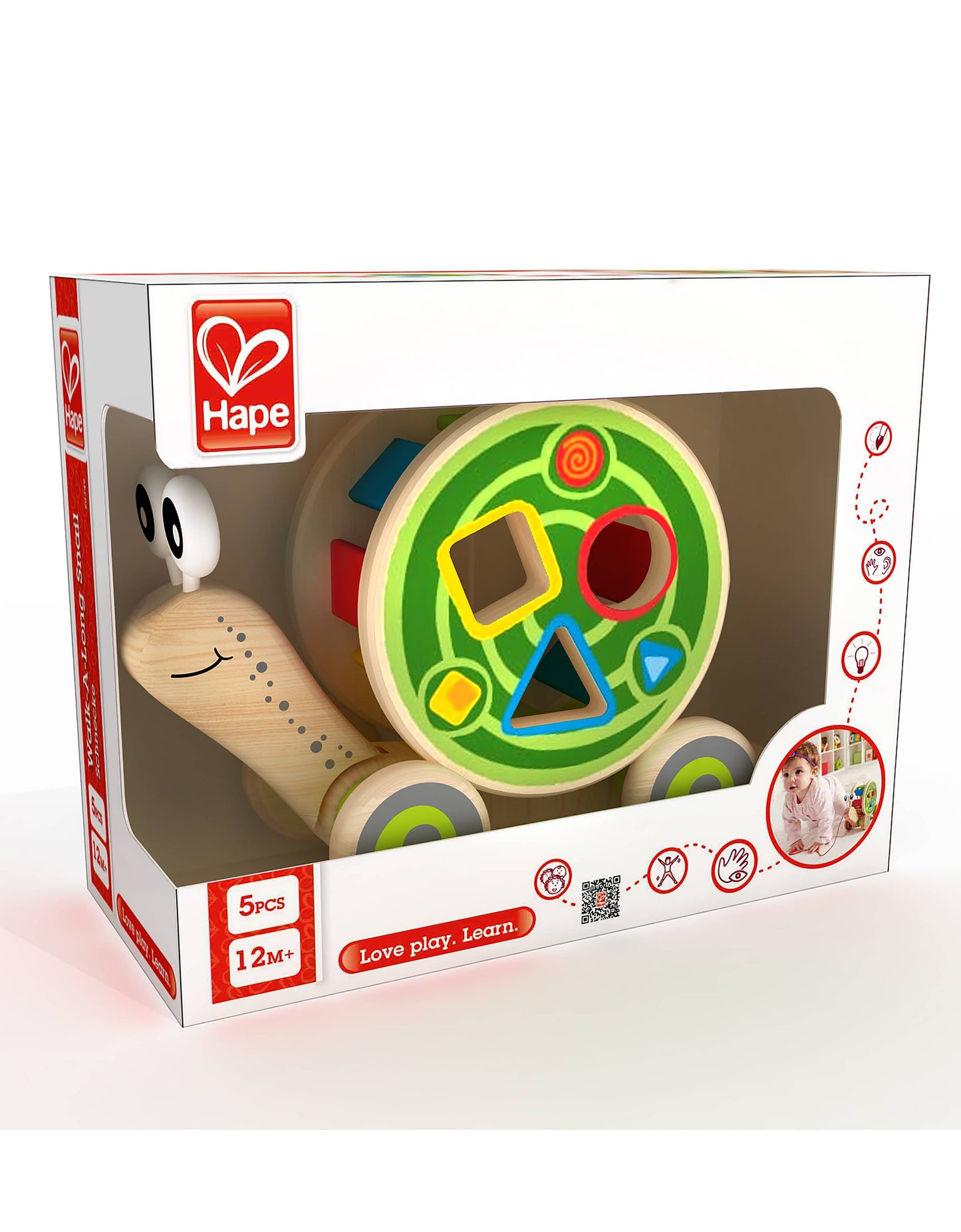 Walk-A-Long Snail - Pull-Along Toy with Shape Sorting