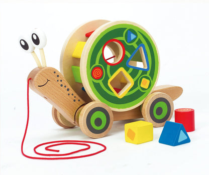 Walk-A-Long Snail - Pull-Along Toy with Shape Sorting